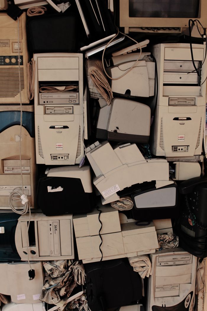 Crafting Captivating Headlines: Your awesome post title goes here A collection of vintage computer components stacked together, showcasing old technology.